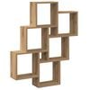 vidaXL Wall Cube Shelf Artisan Oak 78x15x93 cm Engineered Wood