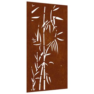 vidaXL Garden Wall Decoration 105x55 cm Corten Steel Bamboo Design