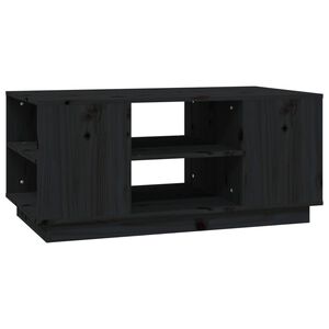 vidaXL Coffee Table Black 90x49x40.5 cm Solid Wood Pine