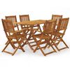 vidaXL 7 Piece Folding Garden Dining Set Solid Acacia Wood