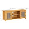 vidaXL TV Cabinet 120x35x48 cm Solid Oak Wood