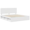 vidaXL Bed Frame with Headboard White 200 x 200 cm Solid Pine Wood