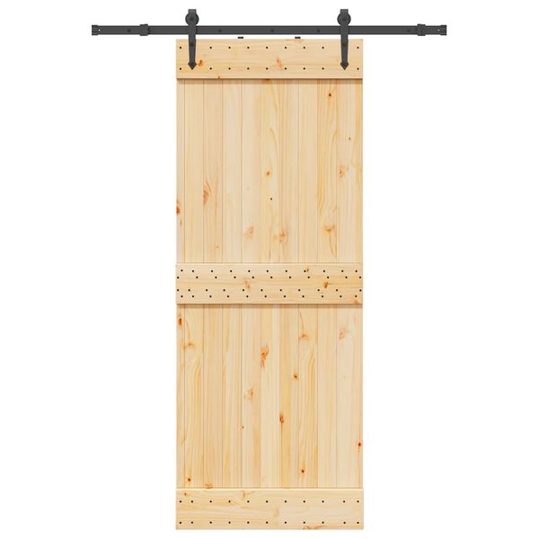 vidaXL Sliding Door with Hardware Set 80x210 cm Solid Wood Pine