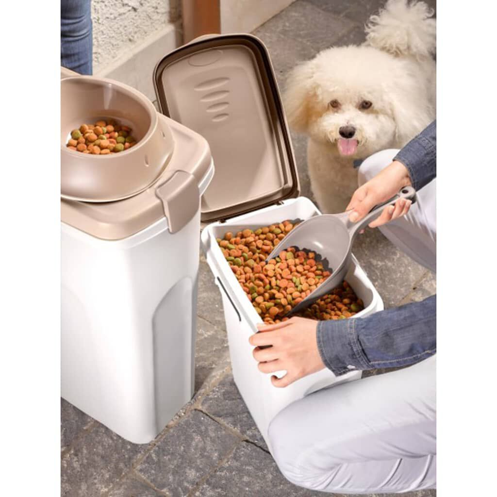 Kerbl Pet Food Container 25 L 39x24x51 cm White and Brown vidaXL