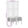 vidaXL Garden Planter with Trellis Light Grey 80x40x142 cm PP