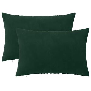 vidaXL Cushion with Pillow HEERLEN 2 pcs Dark Green Velvet