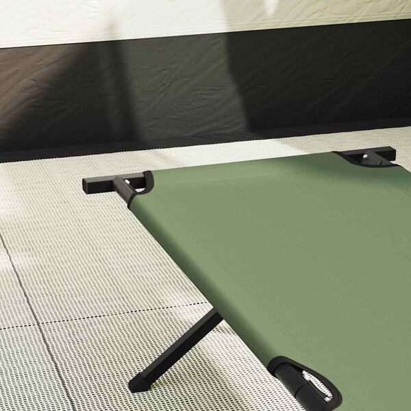 vidaXL Folding Camping Bed Manual Green 210 x 80 x 46 cm Oxford fabric