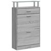 vidaXL Shoe Cabinet Grey Sonoma 63x24x104 cm Engineered Wood