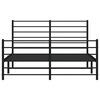 vidaXL Metal Bed Frame without Mattress with Footboard Black 160x200cm