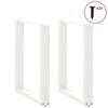 vidaXL Dining Table Legs U-Shaped 2 pcs White 70x(72-73) cm Steel