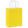 vidaXL Paper Bags 250 pcs with Handles Yellow 18x8x22 cm