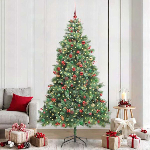 vidaXL Artificial Christmas Tree Green 240 cm PVC and Metal
