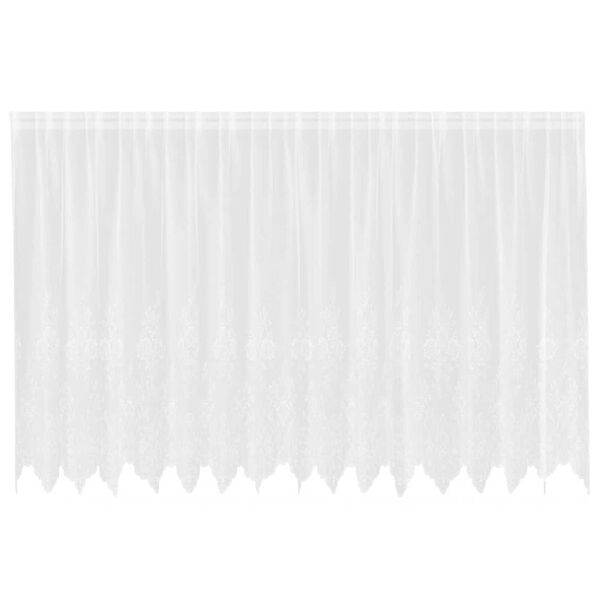 vidaXL Lace Curtain with Curtains Floral White 140 x 400 cm Polyester