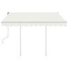vidaXL Manual Retractable Awning with Posts 3.5x2.5 m Cream