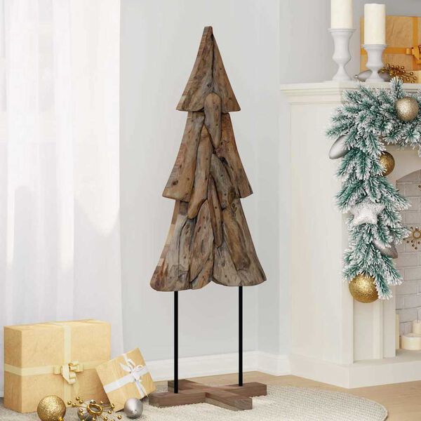 vidaXL Christmas Tree with Stand Brown 121 cm Solid teak wood