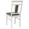 vidaXL Dining Chair 2 pcs White and Grey Solid Rubber Wood