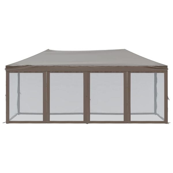 vidaXL Folding Party Tent with Sidewalls Taupe 3x6 m