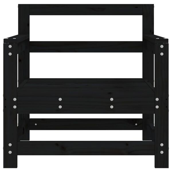 vidaXL Garden Chairs 2 pcs Black Solid Wood Pine