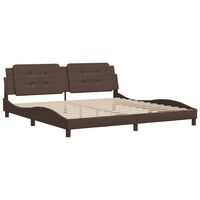 vidaXL Bed Frame with Headboard Brown 200x200 cm Faux Leather