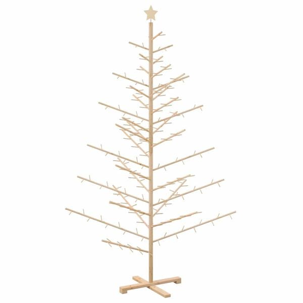 vidaXL Wooden Christmas Tree with Stand Natural 210 cm Solid pine wood