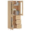vidaXL Highboard Sonoma Oak 69.5x34x180 cm Engineered Wood