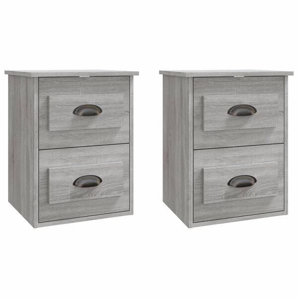 vidaXL Wall-mounted Bedside Cabinets 2 pcs Grey Sonoma 41.5x36x53cm