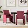 vidaXL Dining Chairs with Wheels 2 pcs Wine red 57 x 66 x 94 cm Fabric