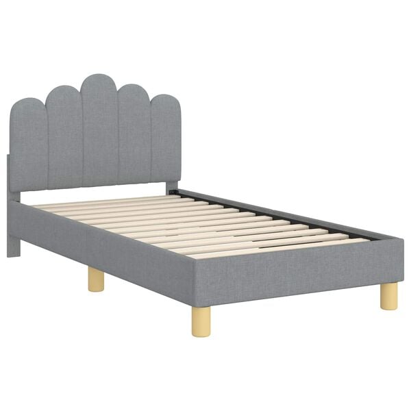 vidaXL Children's Bed Frame with Headboard Light Grey 80 x 160 cm