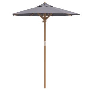 vidaXL Garden Parasol Dark Grey &Oslash; 180 x 230 cm Bamboo