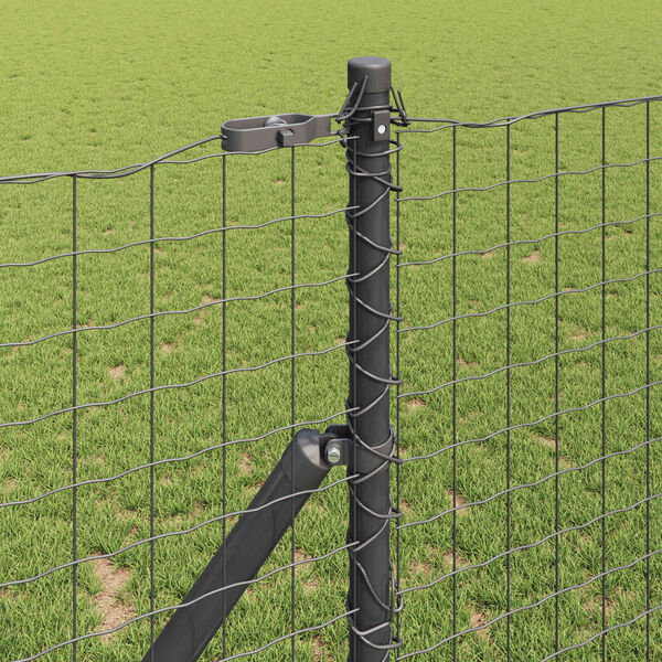 vidaXL Fence Post 12 pcs Grey Powder-coated steel