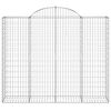 vidaXL Arched Gabion Baskets 3 pcs 200x50x160/180 cm Galvanised Iron