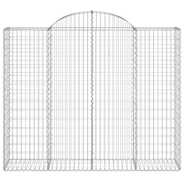 vidaXL Arched Gabion Baskets 3 pcs 200x50x160/180 cm Galvanised Iron