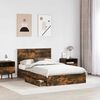 vidaXL Storage Bed with Drawer Smoked Oak 120 x 200 cm Engineered Wood