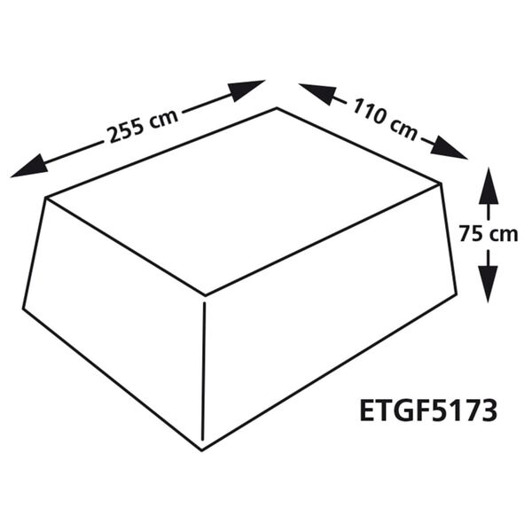 Eurotrail Garden Table Protective Cover 255x110x75 cm Grey