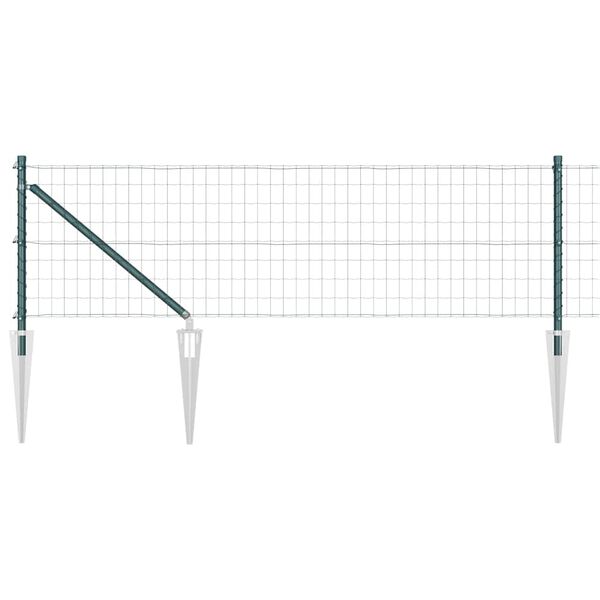 vidaXL Fence with Post Green 0.4 x 50 m Steel and PVC