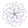 vidaXL Ceiling Lamp with Acrylic Crystal Leaf Arms for 5 E14 Bulbs Purple