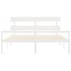 vidaXL Senior Bed without Mattress White Super King Size Solid Wood