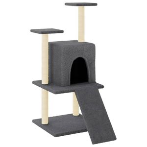 vidaXL Cat Tree with Sisal Scratching Posts Dark Grey 110 cm