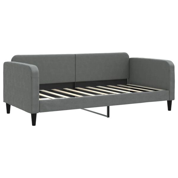 vidaXL Daybed with Trundle and Mattresses Dark Grey 90x190 cm Fabric