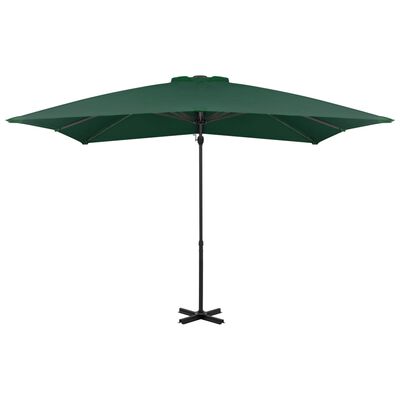 vidaXL Cantilever Umbrella with Aluminium Pole Green 250x250 cm