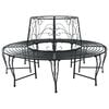 vidaXL Tree Bench 8-Seater &Oslash; 160 x 89 cm Steel Black Round