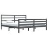 vidaXL Bed Frame without Mattress Grey Solid Wood Pine 200x200 cm