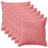 vidaXL Cushion Cover 6 pcs HOUTEN Pink 40 x 40 cm Velvet