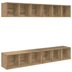 vidaXL TV Cabinet Set Wall-mounted 4 pcs Artisan Oak 37 x 37 x 107 cm