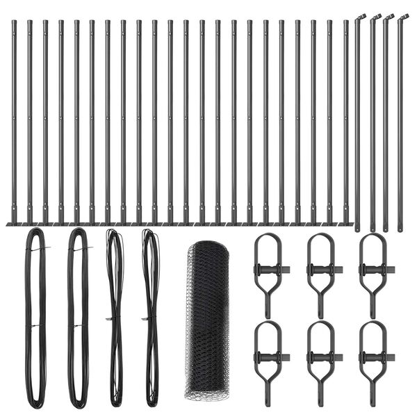 vidaXL Fence Post Grey 50 x 0.4 m (13 mm mesh) Steel and PVC