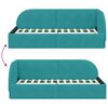 vidaXL Corner Bed Frame with Headboard Turquoise 90 cm x 200 cm Velvet