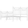 vidaXL Metal Bed Frame without Mattress with Footboard White 120x190cm