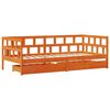 vidaXL Daybed with Drawers without Mattress Wax Brown 80x200 cm Solid Wood