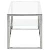 vidaXL Coffee Table Silver Stainless Steel and Tempered Glass