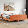 vidaXL Bed Frame without Mattress Wax Brown 180x200 cm Super King Solid Wood Pine